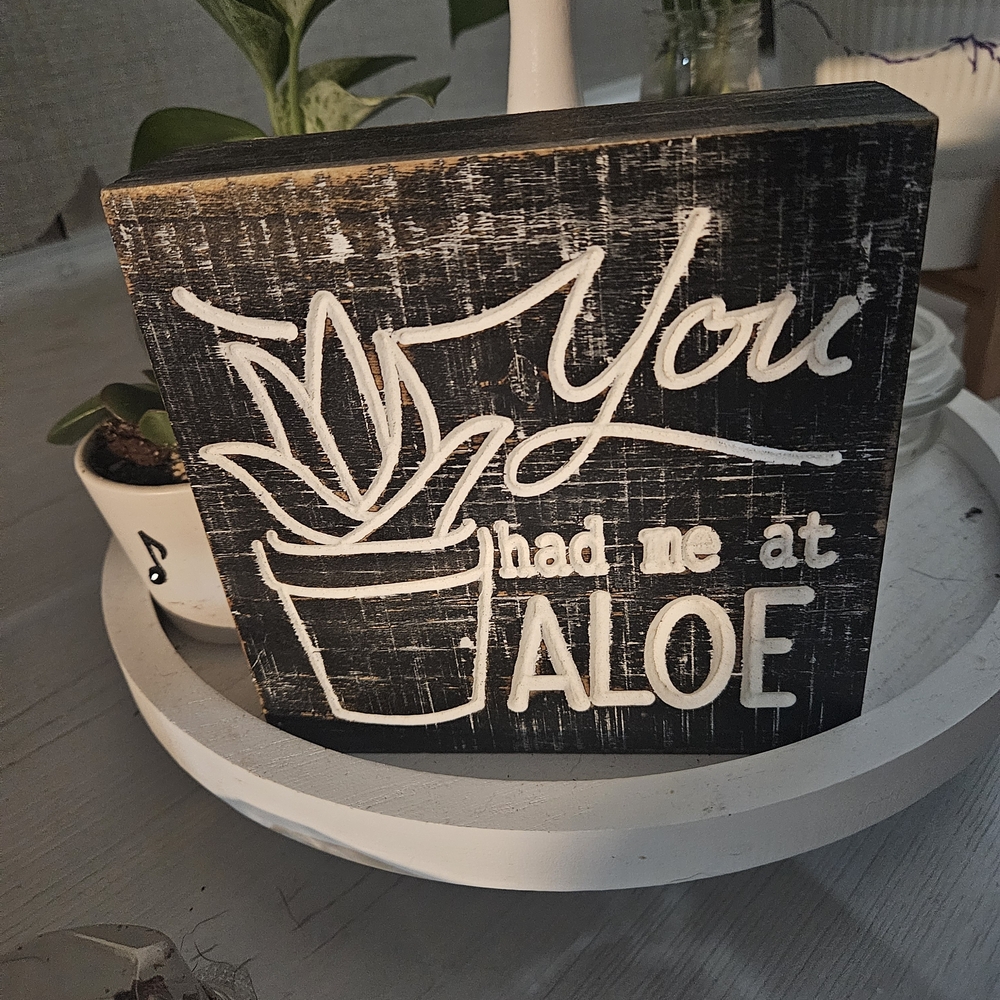 Black and White Aloe Sign